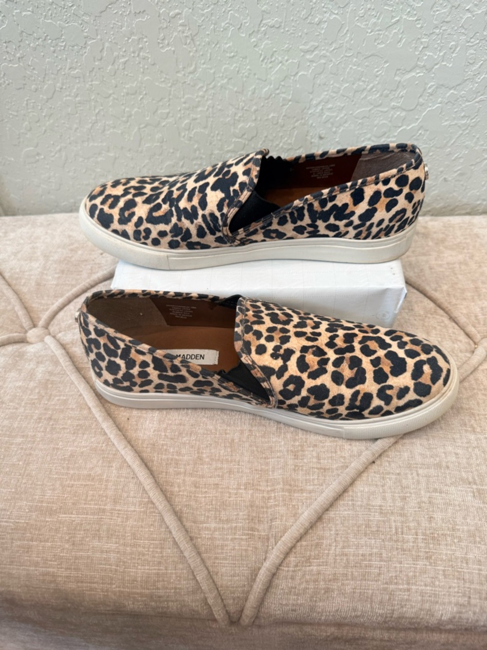Steve Madden Leopard-Print Slip-On Sneakers - Tan & Black